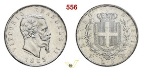 VITTORIO EMANUELE II (1861-1878) 5 Lire 1865 Torino MIR 1082f Pagani 487 Ag g 24,98 mm 37 q.SPL