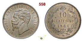 VITTORIO EMANUELE II (1861-1878) 10 Centesimi 1866 Milano MIR 1092d Pagani 541 Cu g 10,00 mm 30 FDC