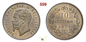 VITTORIO EMANUELE II (1861-1878) 10 Centesimi 1866 Napoli MIR 1092e Pagani 542 Cu g 9,93 mm 30 FDC