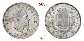 VITTORIO EMANUELE II (1861-1878) 1 Lira 1867 "stemma" Milano MIR 1085g Pagani 518 Ag g 4,99 mm 23 • Fondi brillanti, quasi speculari FDC