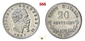 VITTORIO EMANUELE II (1861-1878) 20 Centesimi 1867 "valore" Torino MIR 1090d Pagani 537 Ag g 1,01 mm 16 SPL