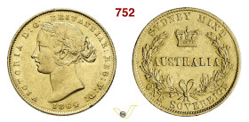 AUSTRALIA VITTORIA (1837-1901) Sovrana 1864 Fb. 10 Kr. 4 Au g 7,98 mm 22 BB+