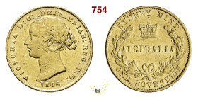 AUSTRALIA VITTORIA (1837-1901) Sovrana 1866 Fb. 10 Kr. 4 Au g 7,98 mm 22 BB