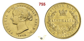 AUSTRALIA VITTORIA (1837-1901) Sovrana 1868 Fb. 10 Kr. 4 Au g 7,96 mm 22 • Colpetto BB+
