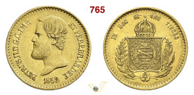 BRASILE PIETRO II (1831-1889) 20.000 Reis 1852 Fb. 121 Au g 17,84 mm 30 BB÷SPL