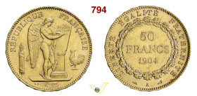 FRANCIA TERZA REPUBBLICA (1870-1940) 50 Franchi 1904 A (Parigi) Fb. 591 Kr. 831 Gad. 1113 Au g 16,13 mm 28 SPL