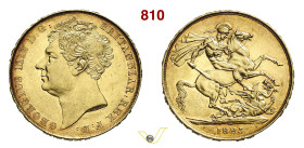 GRAN BRETAGNA GIORGIO IV (1820-1830) 2 Pounds 1823 Fb. 375 Kr. 690 Au g 15,94 mm 28 SPL