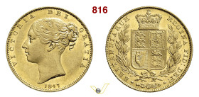 GRAN BRETAGNA VITTORIA (1837-1901) Sovrana 1847 Londra Fb. 387e Kr. 736.1 Au g 7,98 mm 22 SPL