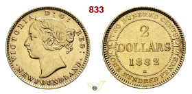 NEWFOUNDLAND (Terranova) VITTORIA (1837-1901) 2 Dollari 1882 Heaton Fb. 1 Kr. 5 Au g 3,33 mm 18 • Lucidata BB+