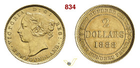 NEWFOUNDLAND (Terranova) VITTORIA (1837-1901) 2 Dollari 1888 Heaton Fb. 1 Kr. 5 Au g 3,33 mm 18 SPL