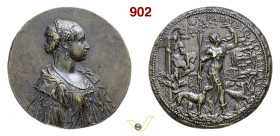 BUSSETO CAMILLA PALLAVICINI, moglie di Girolamo Pallavicini (1510-1557) Medaglia s.d. (metà XVI Secolo) Opus Leone Leoni D/ Busto femminile (La Pallav...