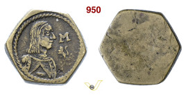 MILANO Peso esagonale del Mezzo Testone di Giovanni Galeazzo Maria Sforza e Ludovico g 17,65 mm 18 • Di estrema rarità