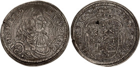 German States Brandenburg-Ansbach 1/6 Taler 1678
KM# 82; Wilm# 911; N# 34015; Silver; Johann Friedrich; XF.