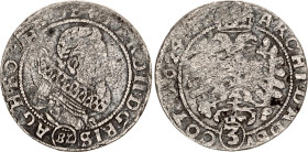 German States Breslau (Silesia) 3 Kreuzer 1624 BZ
KM# 114, N# 77338; Silver; Ferdinand II; F/VF.