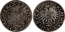 German States Breslau (Silesia) 3 Kreuzer 1634 HZ
KM# 114, N# 77338; Silver; Ferdinand II; VF.