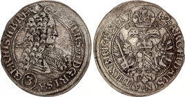 German States Breslau (Silesia) 3 Kreuzer 1712 FN
KM# 762, N# 117583; Silver; Charles VI; VF.
