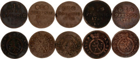 German States Hessen-Darmstadt Lot of 5 Coins 1777 - 1789
Copper; Ludwig IX; F.