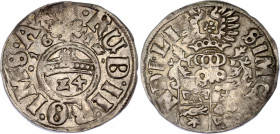 German States Lippe 1 Groschen - 1/24 Taler 1612
Schwede 64; Silver; Simon VI; Lippe; Rare; UNC.