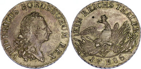 German States Prussia 1 Taler 1786 B
KM# 332.2; Schön# 151; N# 14274; Silver; Friedrich II; Breslau Mint; VF-XF.