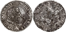 German States Sachsen-Ernestinische Linie Taler 1554 - 1557 (ND)
Dav. 9745; Silver; Johann Friedrich II, with Johann Wilhelm and Johann Friedrich III...