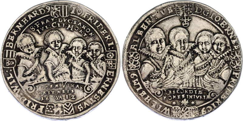 German States Saxe-Middle-Weimar 1 Taler 1612 WA
KM# 10; Dav. 7525; Silver; Joi...