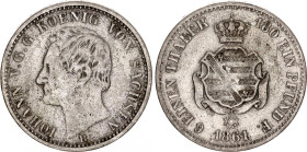 German States Saxony-Albertine 1/6 Thaler 1861 B
KM# 1205, N# 19725; Silver; Johann I; VF.