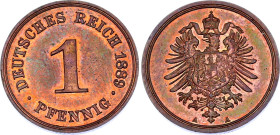 Germany - Empire 1 Pfennig 1889 A
KM# 1, AKS# 20, J# 1, Schön DM# 1, Neum# 35; N# 3410; Copper; UNC.