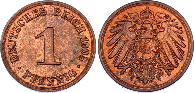Germany - Empire 1 Pfennig 1905 A
KM# 10, AKS# 21, J# 10, Schön DM# 10, Neum# 3...
