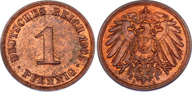 Germany - Empire 1 Pfennig 1905 A
KM# 10, AKS# 21, J# 10, Schön DM# 10, Neum# 35; N# 853; Copper; UNC.