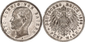 Germany - Empire Bavaria 5 Mark 1898 D
KM# 915, N# 10914; Silver; Otto; XF.