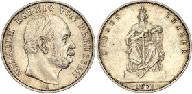Germany - Empire Prussia 1 Taler 1871 A
KM# 500; AKS# 118; N# 15907; Silver; Wilhelm I; Victory over France; "Siegestaler"; Berlin Mint; AUNC.