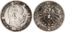 Germany - Empire Prussia 2 Mark 1876 A
KM# 506, N# 5810; Silver; Wilhelm I; VF.
