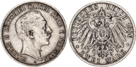 Germany - Empire Prussia 2 Mark 1906 A
KM# 522, N# 7935; Silver; Wilhelm II; XF.