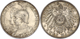 Germany - Empire Prussia 2 Mark 1901 A
KM# 525; J. 105; N# 11321; Silver; Wilhelm II; 200th Anniversary of the Kingdom of Prussia; Berlin Mint; UNC.