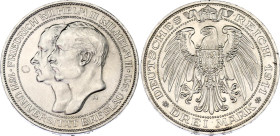 Germany - Empire Prussia 3 Mark 1911 A
KM# 531; J. 108; N# 13476; Silver; Wilhelm II; 100th Anniversary of Breslau University; Berlin Mint; UNC.