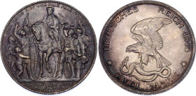 Germany - Empire Prussia 2 Mark 1913 A
KM# 532; J. 109; N# 13477; Silver; Wilhelm II; 100th Anniversary of the Victory over Napoleon at Leipzig; Berl...