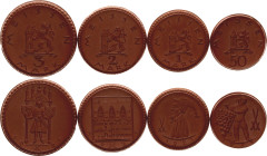 Germany - Weimar Republic Meissen Set of 4 Coins 1921
Porcelain (brown); City of Meißen (Federal state of Saxony); UNC.