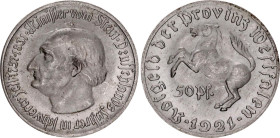 Germany - Weimar Republic Westfalen 50 Pfennig 1921
Funck# 599.1, N# 36652; White Metal; Freiherr vom Stein; UNC.