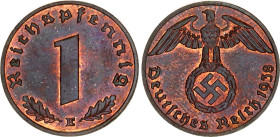 Germany - Third Reich 1 Reichspfennig 1938 E
KM# 89, AKS# 58, J# 361, Schön DM# 85; N# 1912; Bronze; UNC.