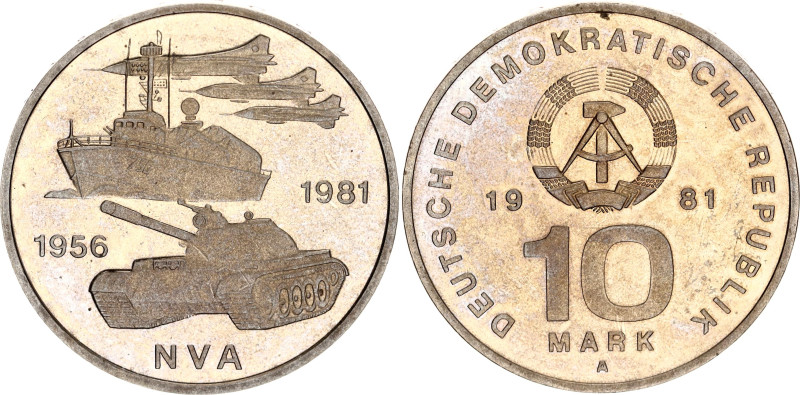 Germany - DDR 10 Mark 1991
KM# 80, N# 18290; Nickel; Proof; National People's A...