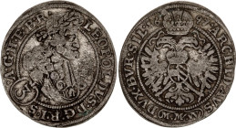 Austrian States Breslau (Silesia) 3 Kreuzer 1697 MMW
KM# 471, N# 32961; Silver; Leopold I; VF.
