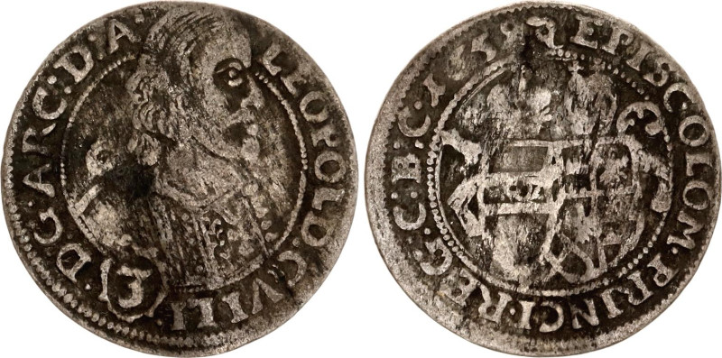 Austrian States Olmutz 3 Kreuzer 1659
KM# 192.2, N# 92293; Silver; Leopold I Wi...