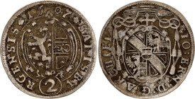 Austrian States Salzburg 2 Kreuzer 1697
KM# 280, N# 60739; Silver; Johann Ernst von Thun; XF.
