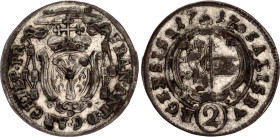 Austrian States Salzburg 2 Kreuzer 1717
KM# 290, N# 41954; Silver; Franz Anton von Harrach; XF.