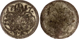 Austrian States Salzburg 1 Pfennig 1717 FA
KM# 291, N# 73128; Silver; Franz Anton von Harrach; XF.