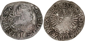 Bohemia 1 Kreuzer 1660 R
KM# 491; Silver; Leopold I; Mint Prague; VF.