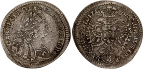 Bohemia Silesia 3 Kreuzer 1726
KM# 804, N# 121968; Silver; Charles VI; Mint Breslau; XF.