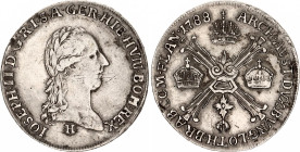 Austrian Netherlands 1/4 Kronentaler 1788 H
KM# 38; N# 26307; Silver; Joseph II; Günzburg Mint; VF+.
