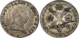 Austrian Netherlands 1/4 Kronenthaler 1797 B
KM# 60, N# 28743; Silver; Francis II; AUNC.