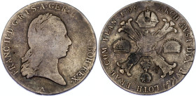 Austrian Netherlands 1 Kronentaler 1796 A
KM# 62.1, N# 23333; Silver; Franz II; Mint Vienna; F.